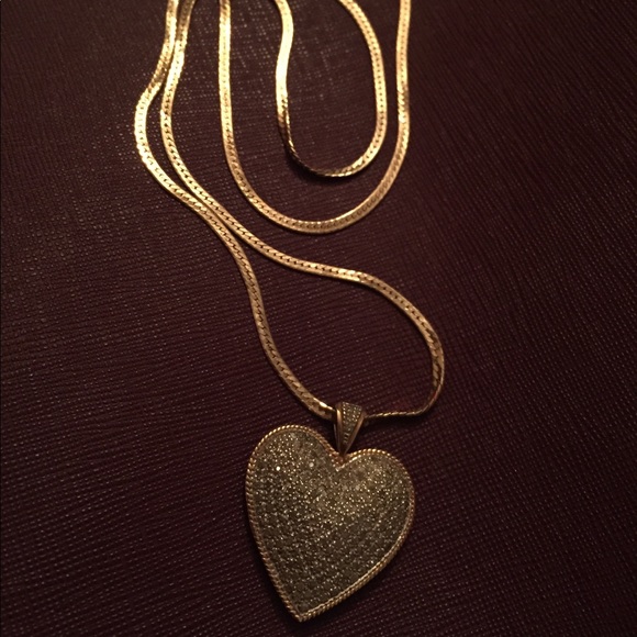 Diamond pendant on gold and gold chain - Picture 2 of 7